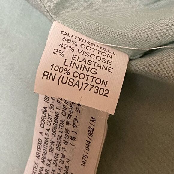 Zara Mint Green Embroidered Pleated Mini Skirt - Picture 9 of 9